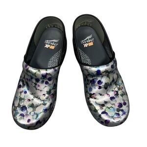 Dansko XP 2.0 Clogs Silver Multi Color Floral Comfort Shoes Womens EU 38 US 7.5